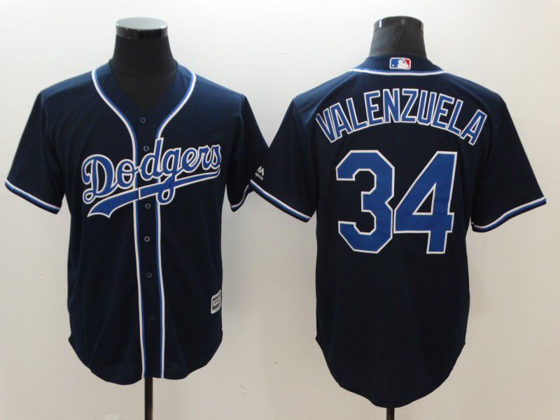 Men Los Angeles Dodgers #34 Valenzuela Black Game MLB Jerseys->los angeles dodgers->MLB Jersey